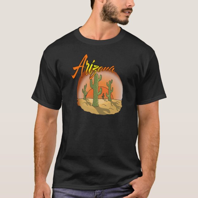 ARIZONA Sunset Cactus T-Shirt (Front)