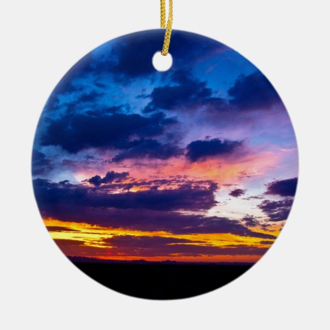 Arizona Sunset Ceramic Ornament (Front)
