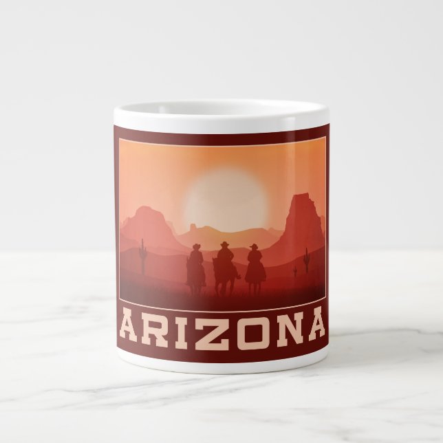 Arizona Sunset custom monogram jumbo mug (Front)