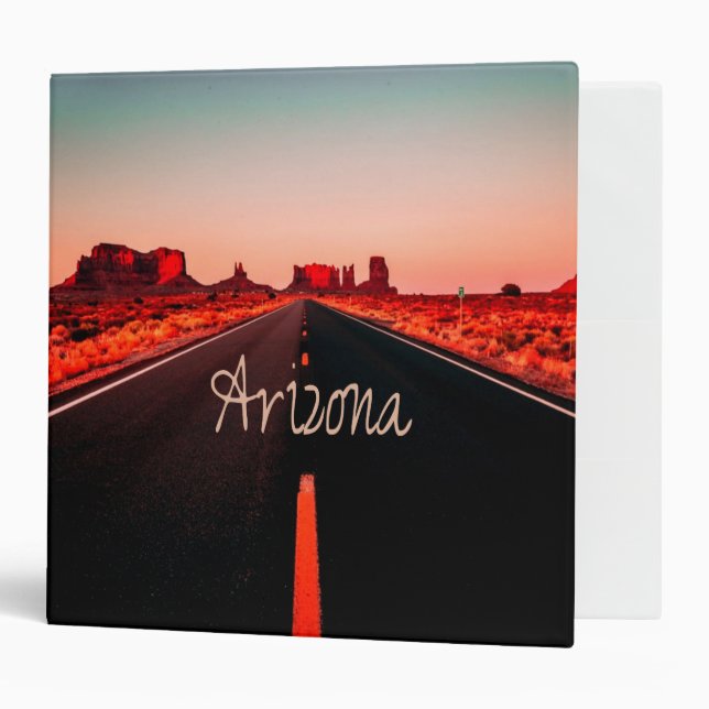 Arizona Sunset Desert Red Rocks 3 Ring Binder (Front/Inside)