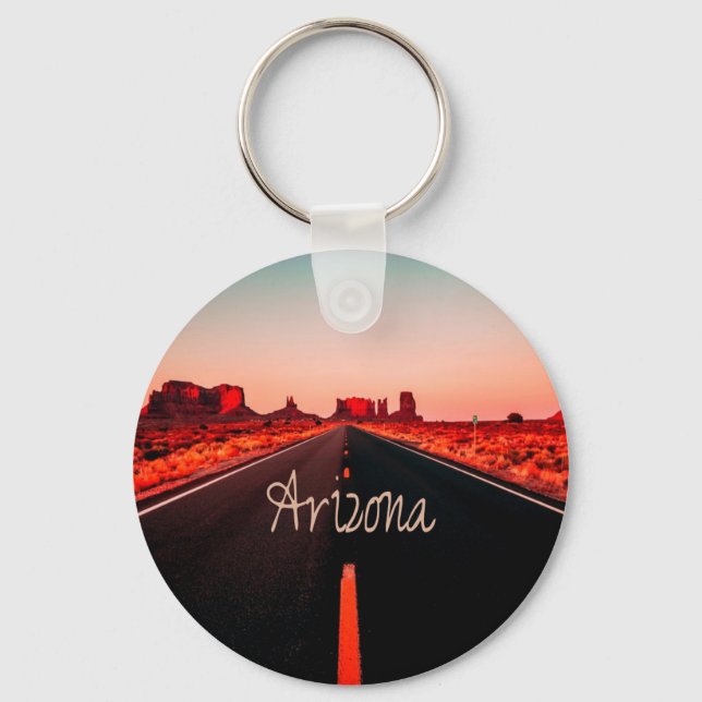 Arizona Sunset Desert Red Rocks Keychain (Front)
