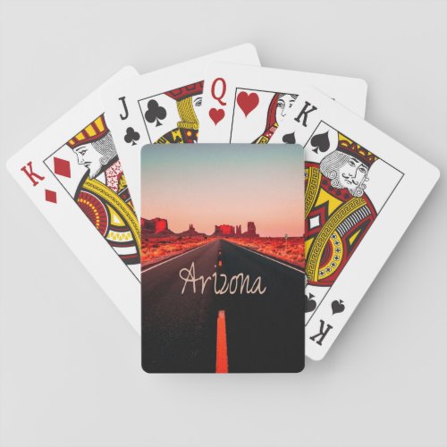 Arizona Sunset Desert Red Rocks Playing Cards