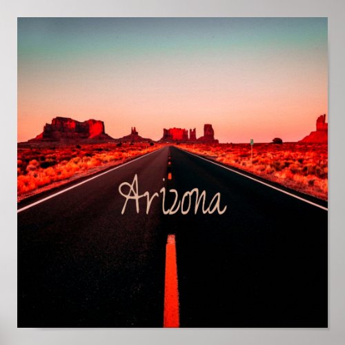 Arizona Sunset Desert Red Rocks Poster
