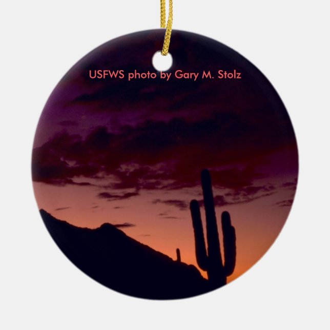 Arizona / Sunset in Sabino Canyon Ceramic Ornament (Front)
