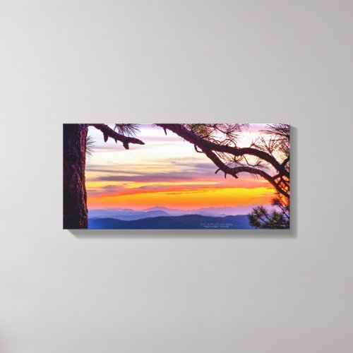 Arizona Sunset Pine Tree Mountains Scenic View Canvas Print