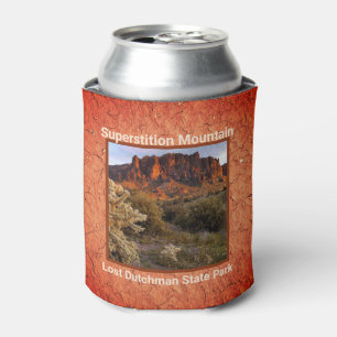 Arizona Superstition Mountain Cactus Terracotta Can Cooler