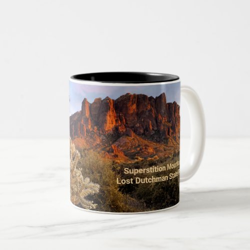 Arizona Superstition Mountain Cholla Cactus Two_Tone Coffee Mug