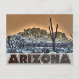 Arizona Superstition Mountains Travel Photo Postca Postcard