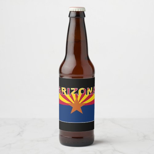 Arizona Text Flag Beer Bottle Label