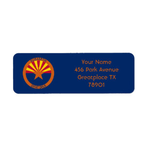 Arizona The Copper State Personalized Flag Return Label
