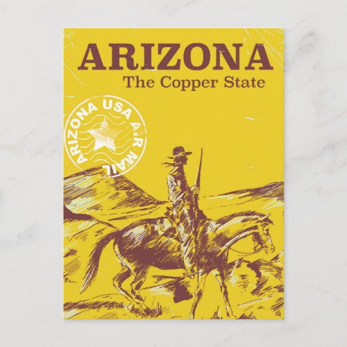 Arizona the copper state vintage travel poster postcard