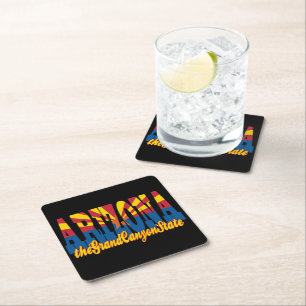 Arizona the Grand Canyon State Square Paper Coaster