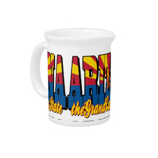 Arizona the Grand Canyon State Tiled Art Beverage Pitcher