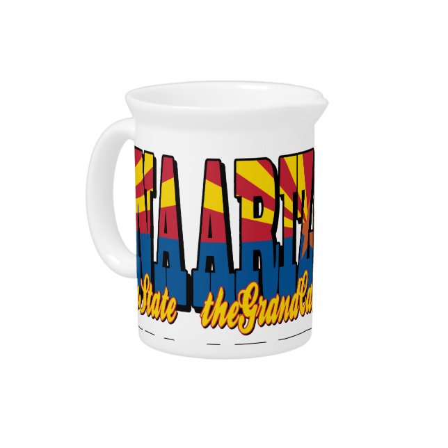 Arizona the Grand Canyon State Tiled Art Beverage Pitcher (Left)