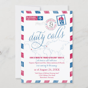 Arizona to Germany Airmail Military Moving Invitation