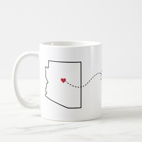 Arizona to Ohio _ Heart2Heart Coffee Mug