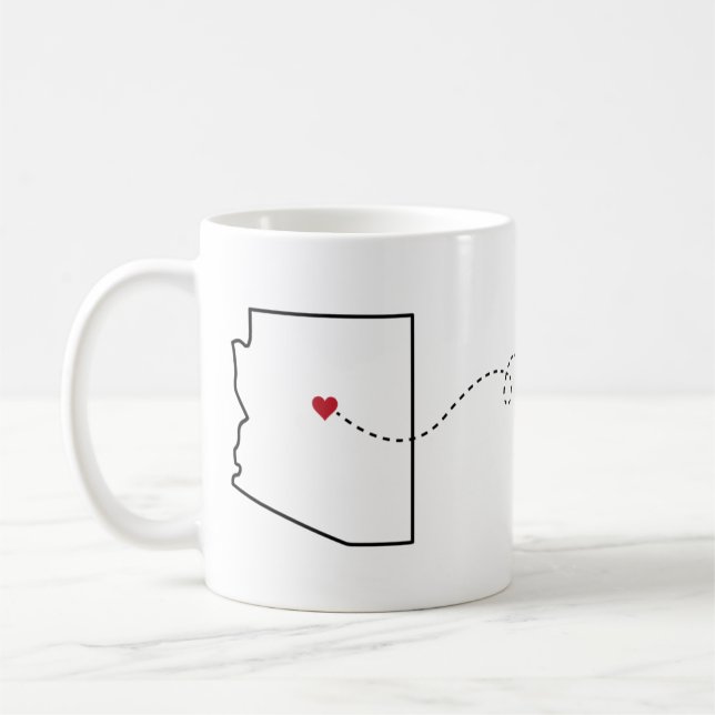Arizona to Oregon - Heart2Heart Coffee Mug (Left)