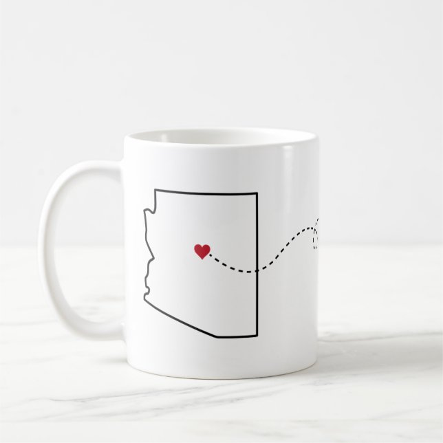Arizona to Pennsylvania - Heart2Heart Coffee Mug (Left)