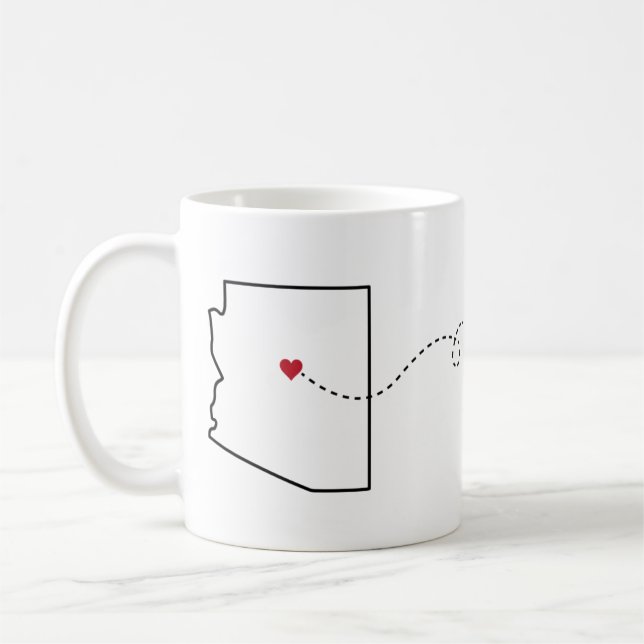 Arizona to Wyoming - Heart2Heart Coffee Mug (Left)