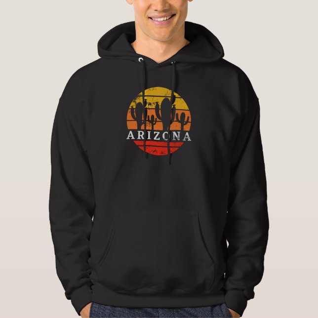 Arizona Tourist - Vintage Retro Cactus Gift  Hoodie (Front)