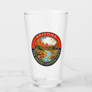 Arizona Travel Art Badge Glass