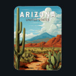 Arizona Travel Art Vintage Magnet<br><div class="desc">Arizona retro vector travel design. This retro-style travel art,  with its blend of bold colors and vintage allure,  is designed to inspire a sense of adventure.</div>