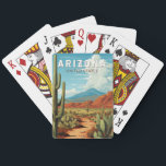 Arizona Travel Art Vintage Poker Cards<br><div class="desc">Arizona retro vector travel design. This retro-style travel art,  with its blend of bold colors and vintage allure,  is designed to inspire a sense of adventure.</div>