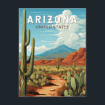 Arizona Travel Art Vintage Postcard<br><div class="desc">Arizona retro vector travel design. This retro-style travel art,  with its blend of bold colors and vintage allure,  is designed to inspire a sense of adventure.</div>