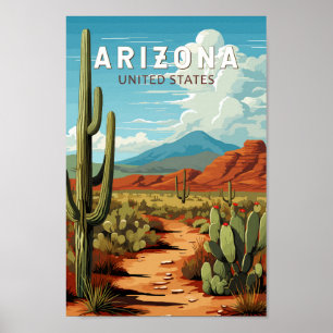 Arizona Travel Art Vintage Poster