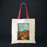 Arizona Travel Art Vintage Tote Bag<br><div class="desc">Arizona retro vector travel design. This retro-style travel art,  with its blend of bold colors and vintage allure,  is designed to inspire a sense of adventure.</div>