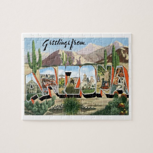 Arizona Travel Greetings From US States Jigsaw Puzzle (Horizontal)