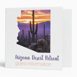 Arizona Travel Guest Info Vacation Custom Photo 3 Ring Binder