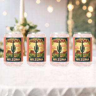 Arizona travel poster can glass