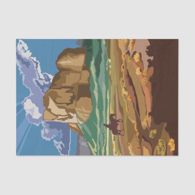 Arizona Travel Poster Decoupage Tissue Paper (Front)