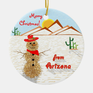Arizona Tumbleweed Christmas Ceramic Ornament