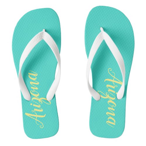 Arizona Turquoise Blue Yellow Flip Flops