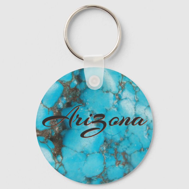 Arizona Turquoise Nugget with  Pyrite Matrix 2 Keychain (Front)