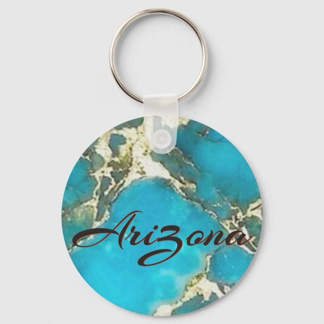 Arizona Turquoise with  Pyrite Matrix 2 Keychain (Front)