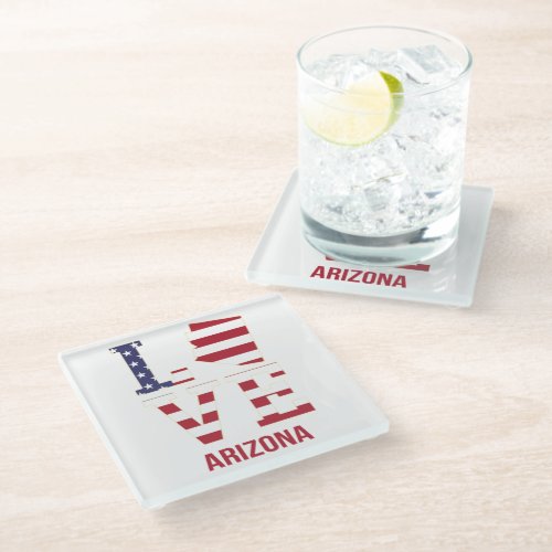 Arizona US state love Glass Coaster