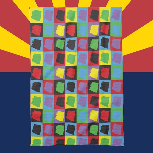 Arizona US State Pop Art Pattern Kitchen Towel