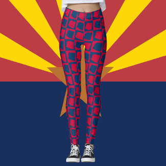 Arizona US State Red and Blue Pattern Leggings