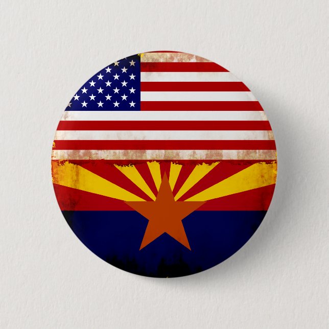 Arizona USA Flags Pinback Button (Front)