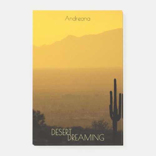 Arizona USA Golden Desert Sunset Saquaro Cactus Post_it Notes
