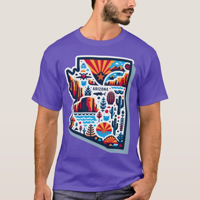 Arizona vibrant design map Oversized T-Shirt (Front)