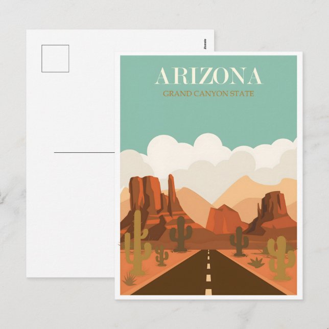 Arizona vintage poster holiday postcard (Front/Back)