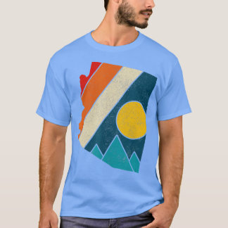 Arizona Vintage State Map Mountains Hiker Camping T-Shirt