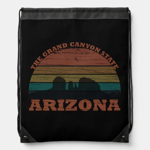 Arizona vintage sunset drawstring bag