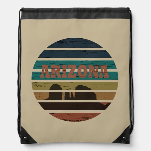 Arizona vintage sunset drawstring bag