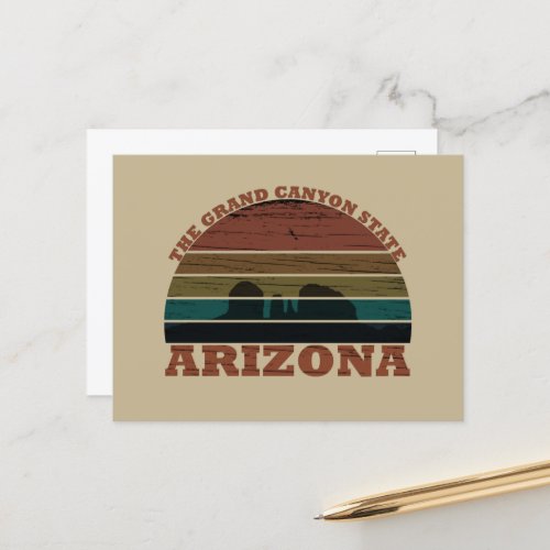 arizona vintage sunset landscape az holiday postcard