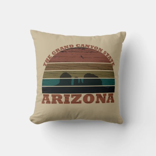 arizona vintage sunset landscape az throw pillow